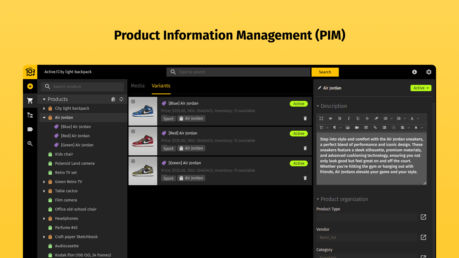 Toriut.com: PIM features