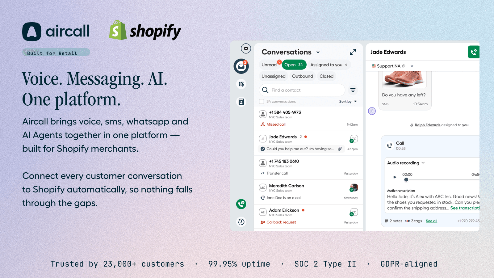 Aircall + Shopify - built for merchants