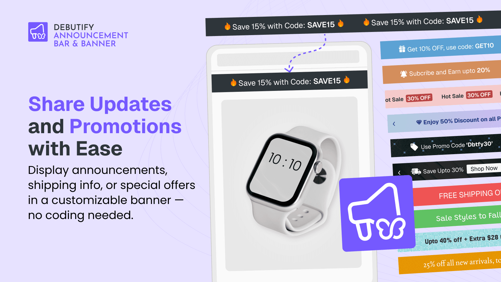Debutify Announcement Bar - Share Updates & Promotions with Ease