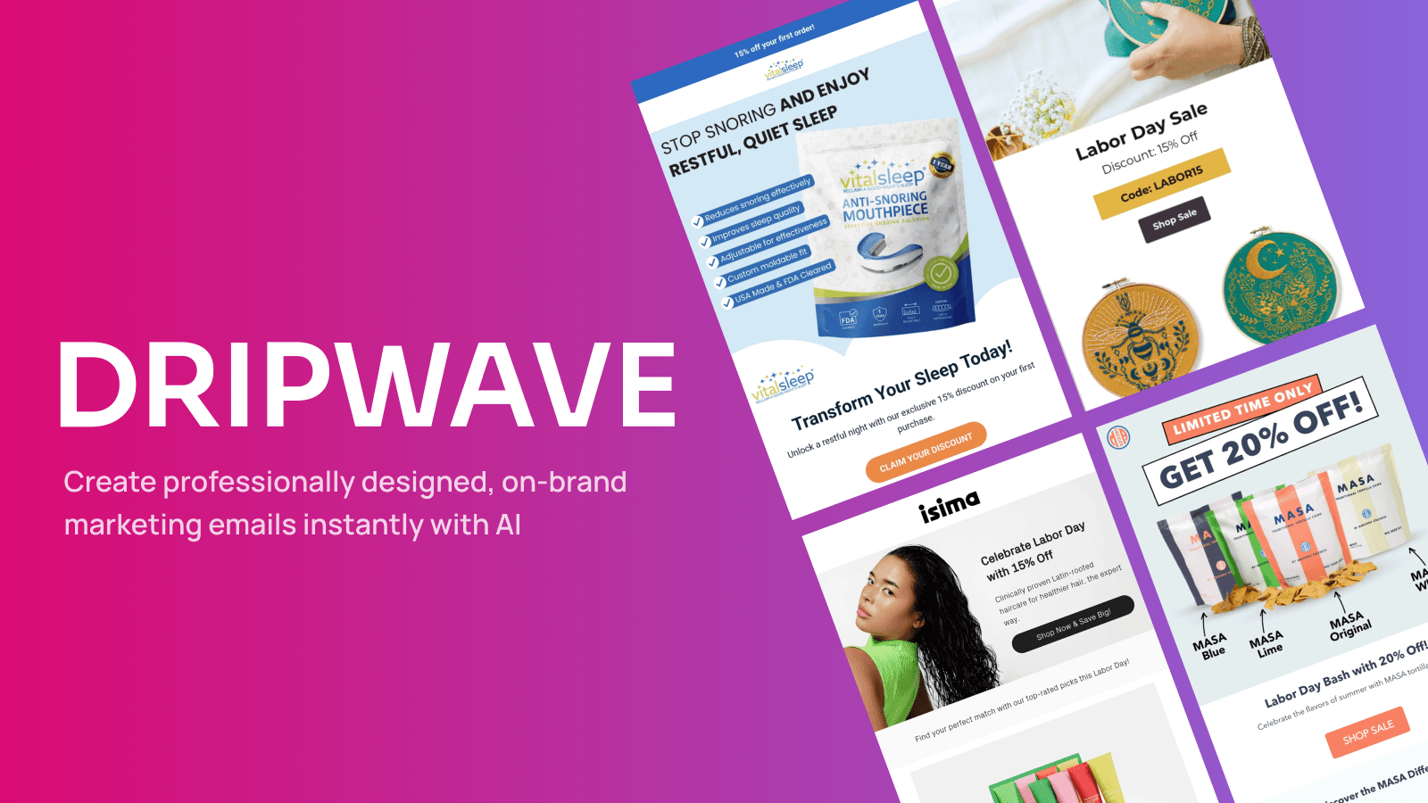 Dripwave - Create Beautiful, On-Brand Marketing Emails Instantly