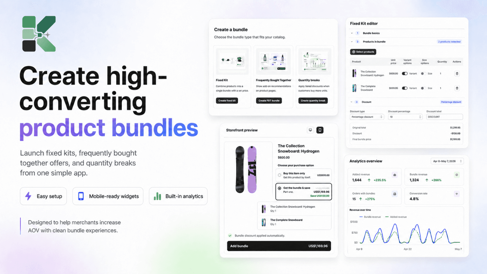 Product bundles setup with theme app embed