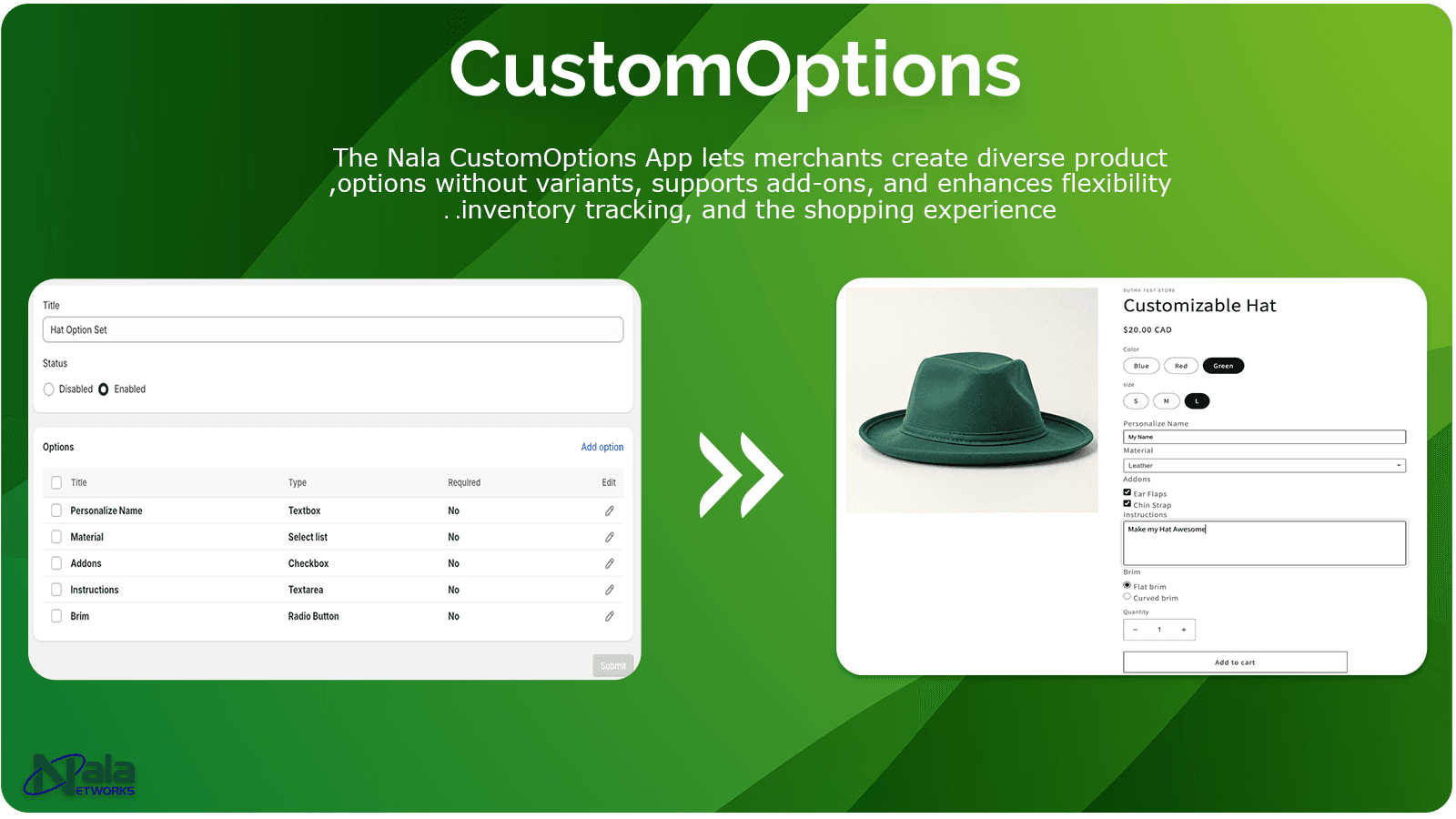 Nala CustomOptions