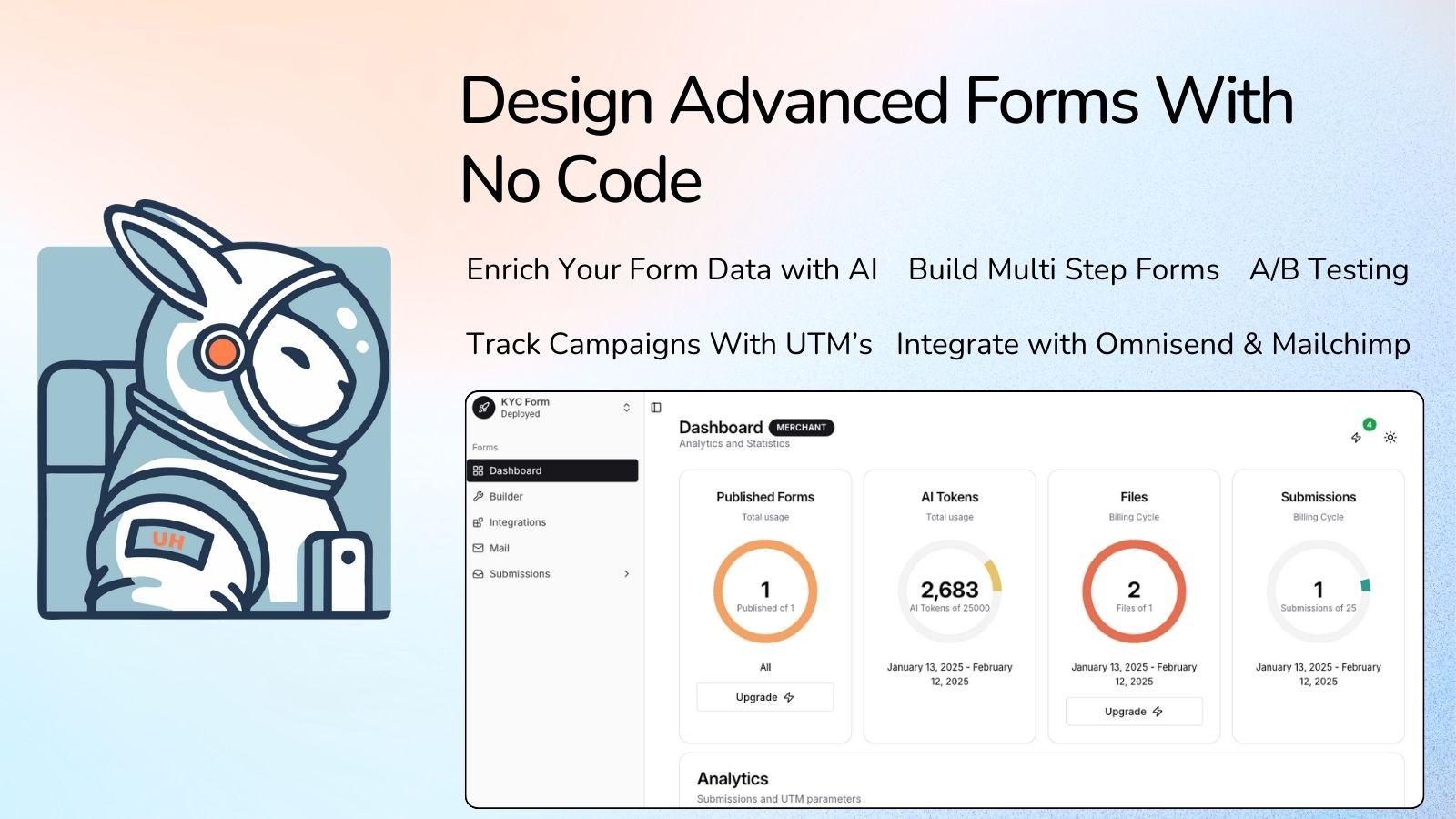 Unify Hub form builder interface with advanced features