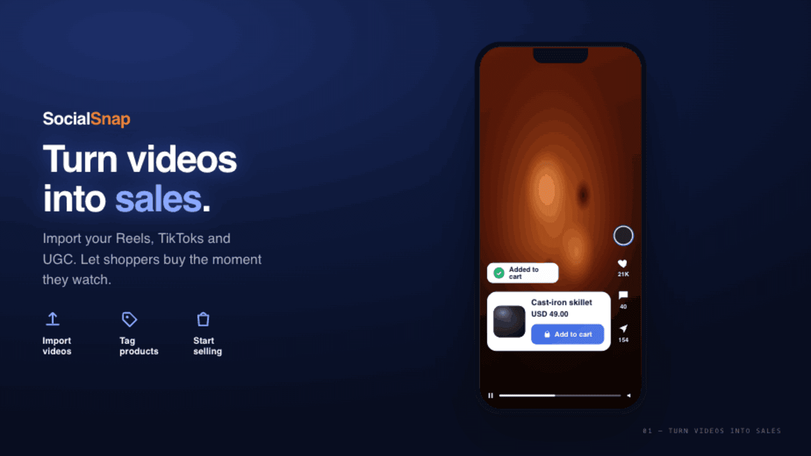 Turn your Reels, TikToks and UGC into shoppable product videos