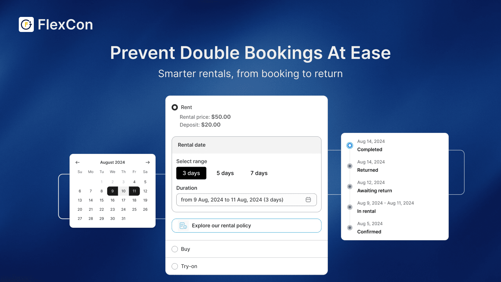 Prevent Double Bookings with smart calendar & order management