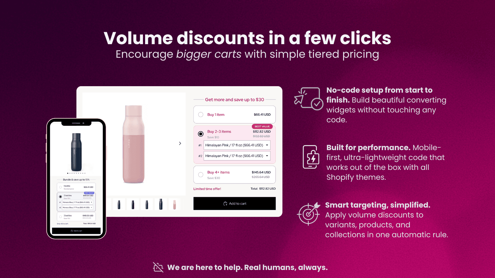 Grow AOV with a volume discounts and quantity breaks widget