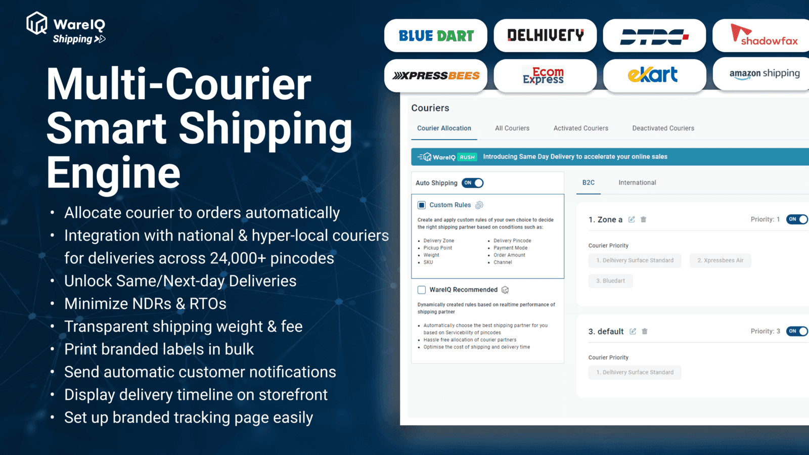 WareIQ Shipping - Multi-Courier Smart Shipping Engine