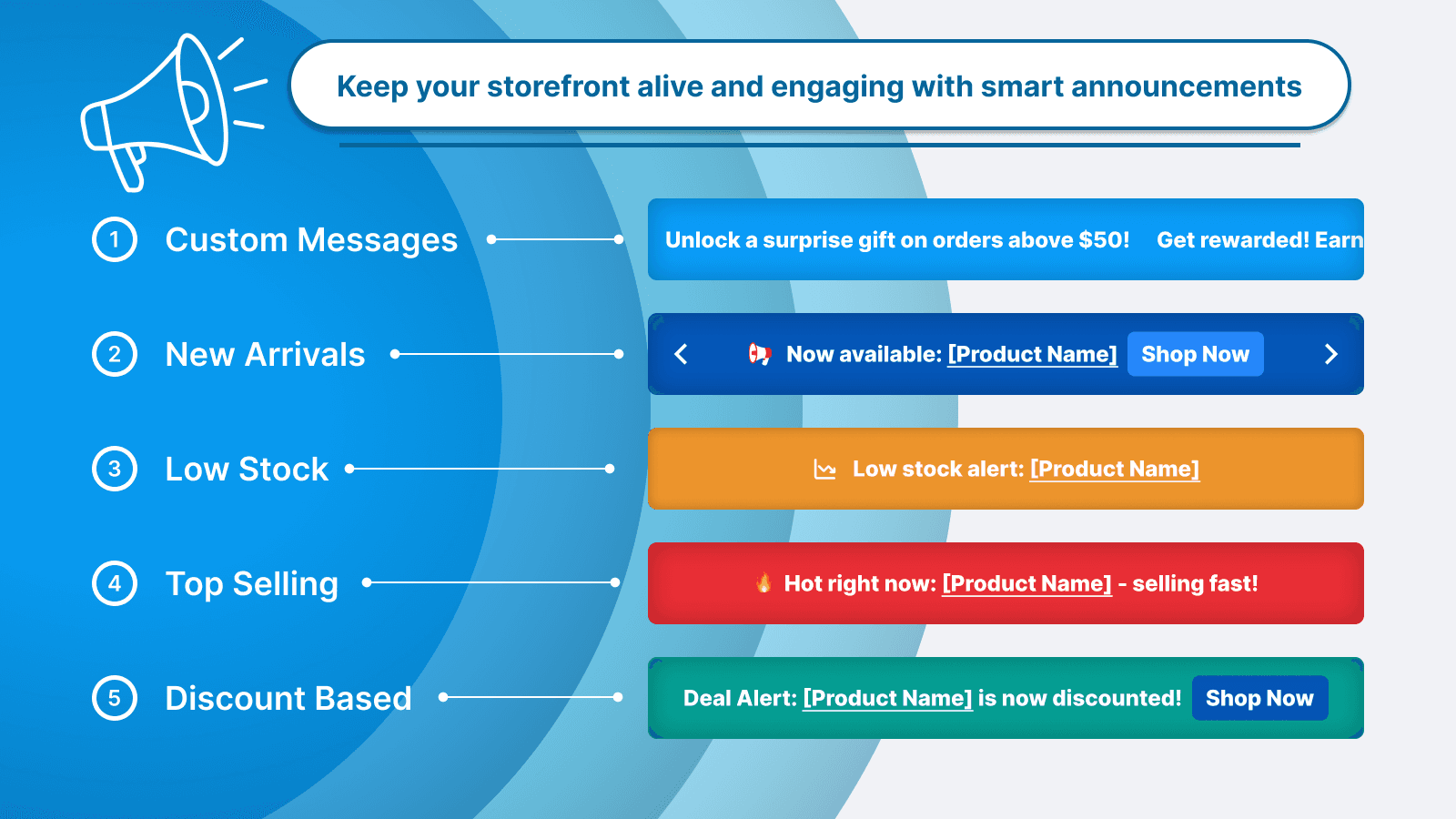 Different categories product alerts using Voidek Announcementbar
