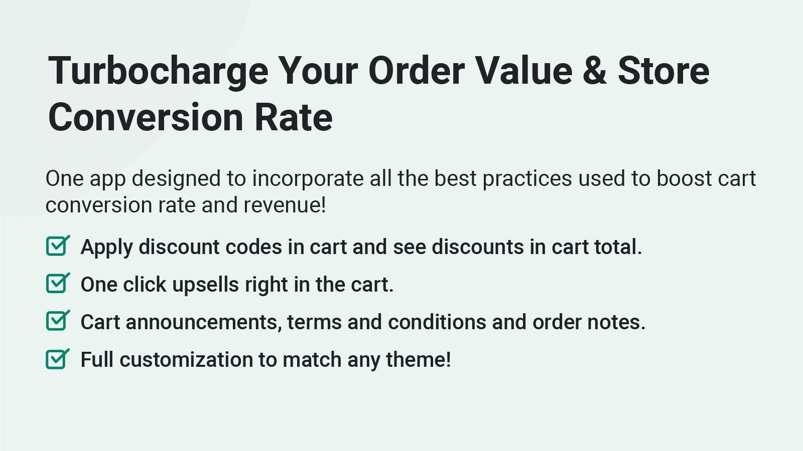 Cart discounts + upsells