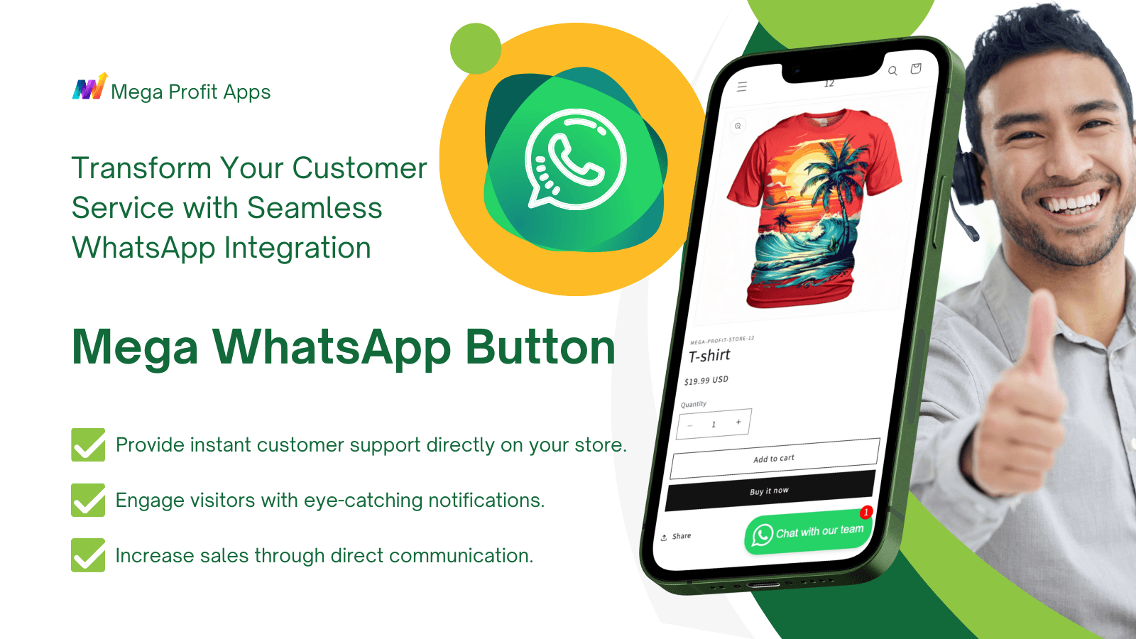 Mega WhatsApp Button - Provide instant customer support