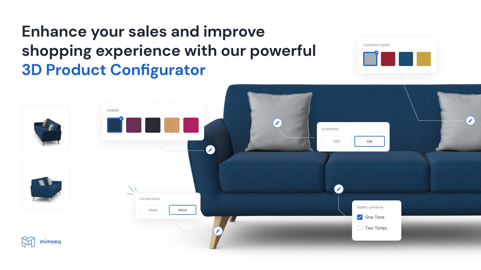 image of a sofa being customised