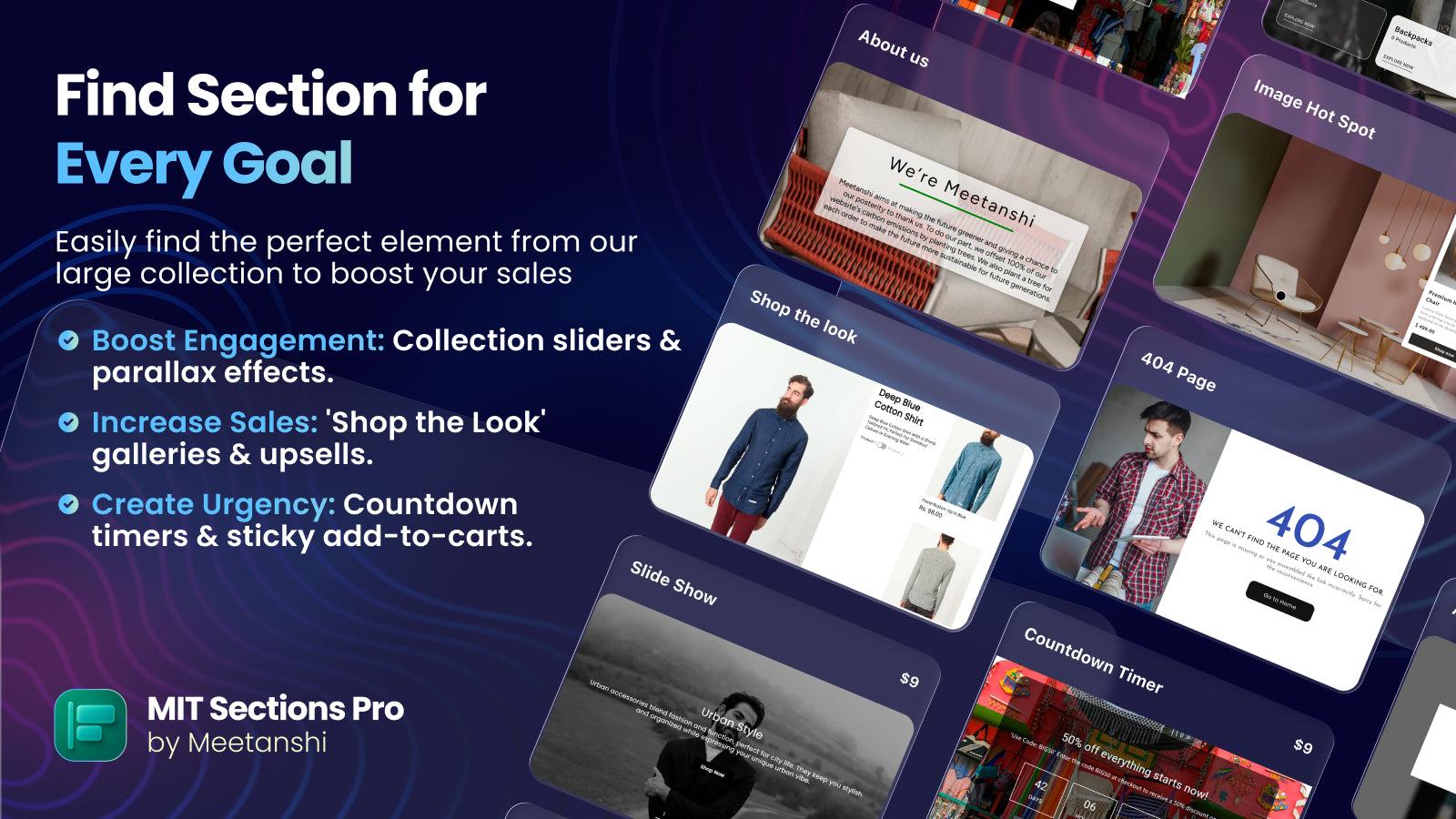 Find section for any goal