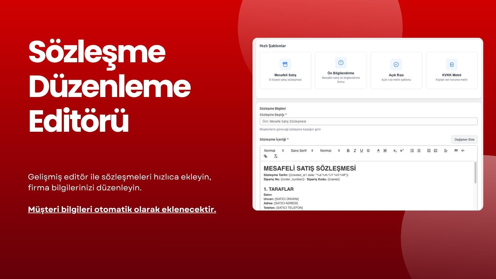 E-ticaret içni gerekli sözleşmeleri shopifya ekleme özelliği