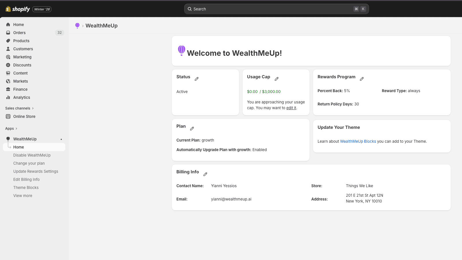 WealthMeUp Dashboard