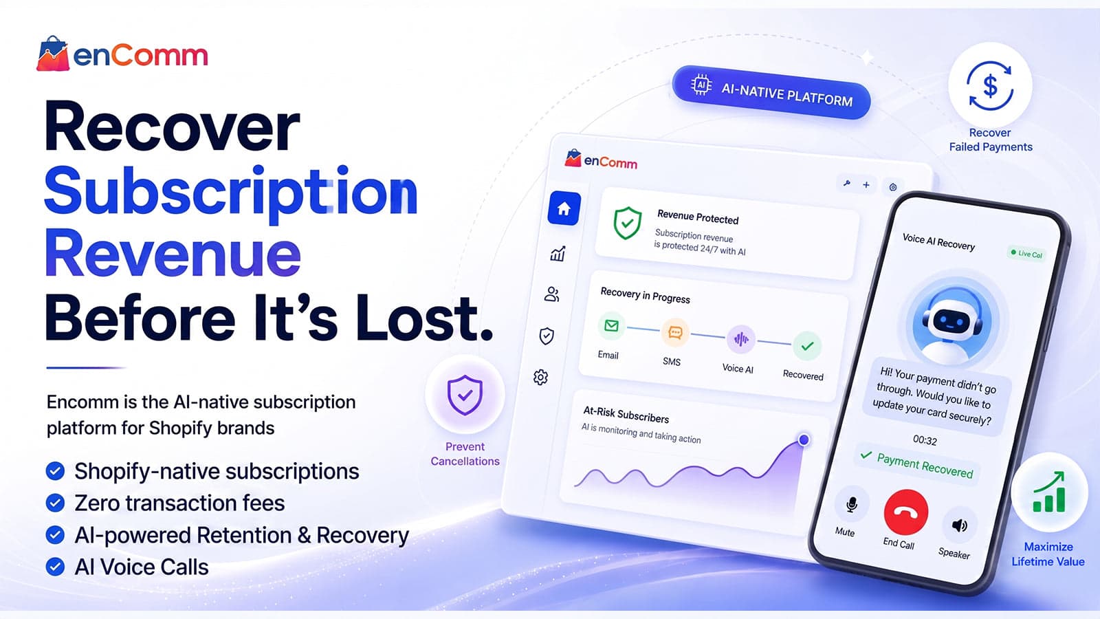 AI-native subscription platform to reduce churn & max. LTV
