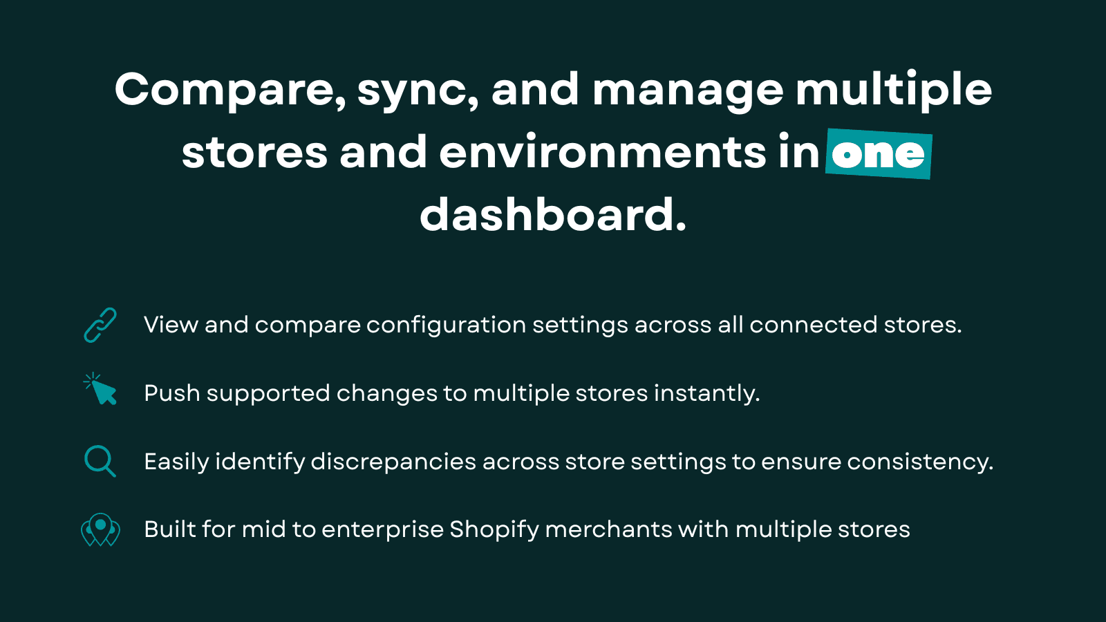 Compare sync and manage multiple stores in one dashboard