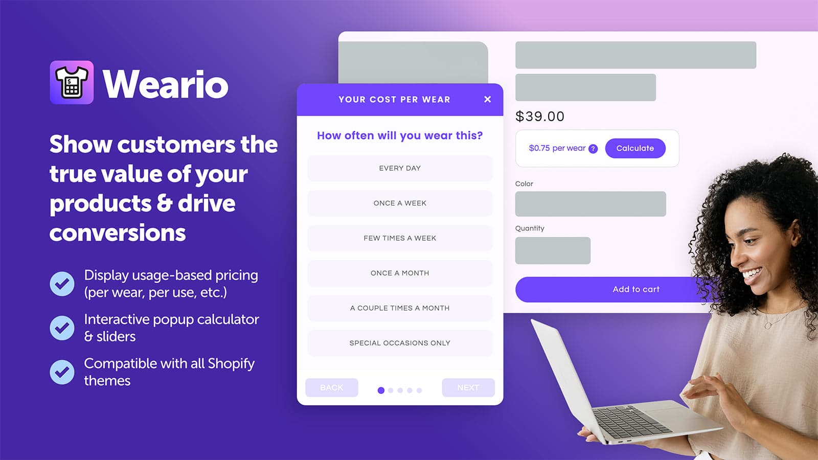 Display usage-based pricing & unlock true product value