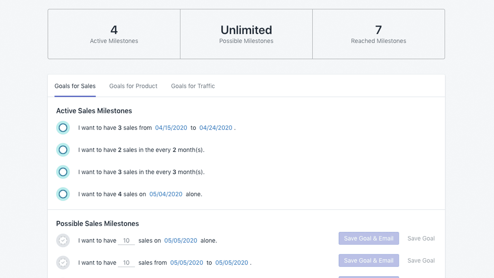 Milestone Motivator Dashboard