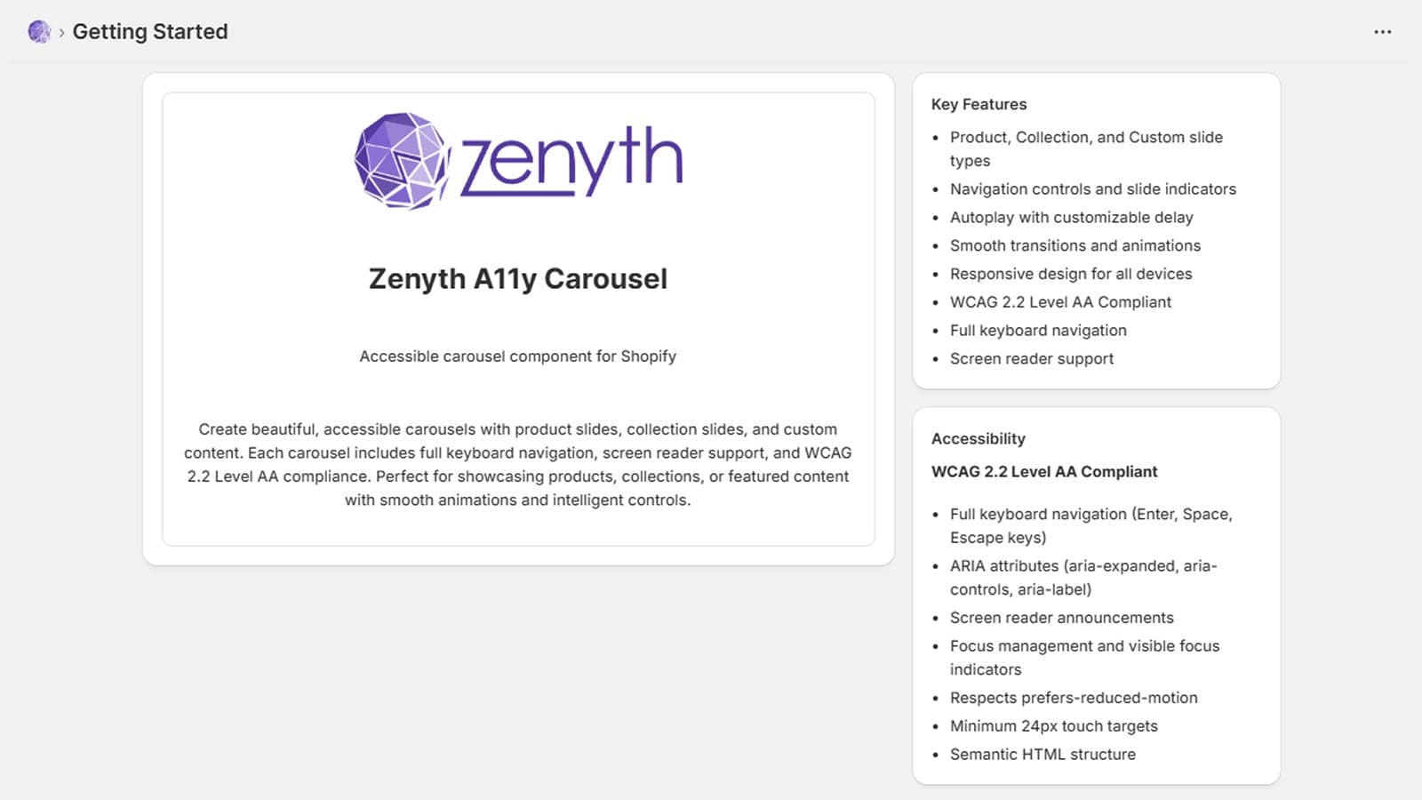 Zenyth Carousel App Information