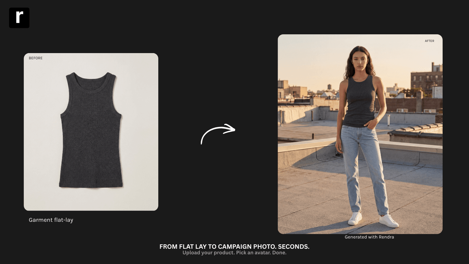 Flat lay to campaign photo in seconds with Rendra