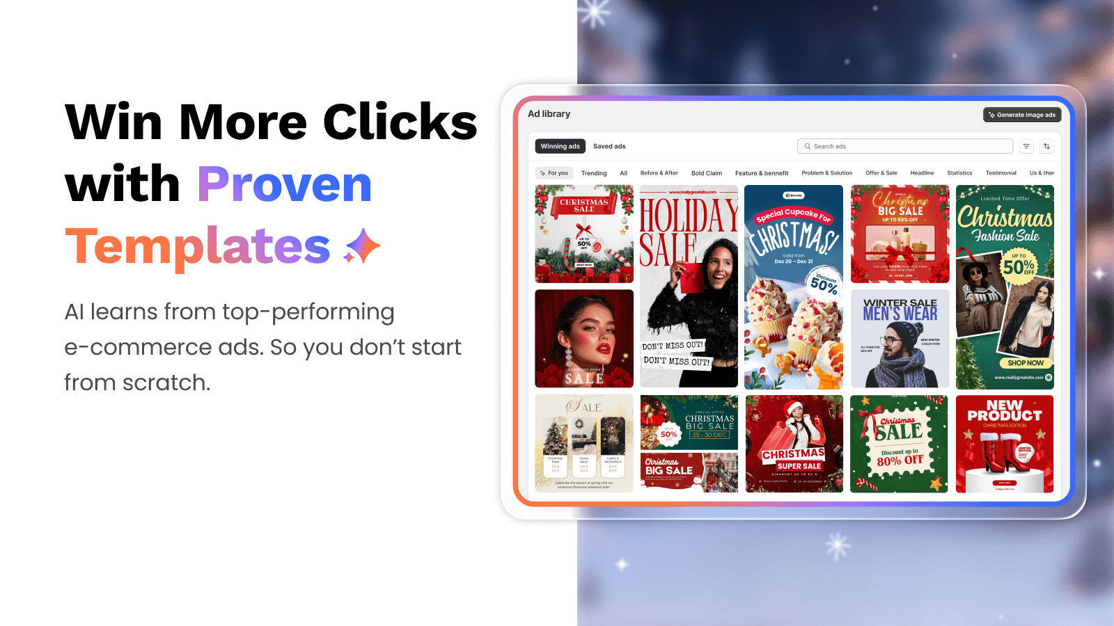 Access 3000+ winning facebook ads templates