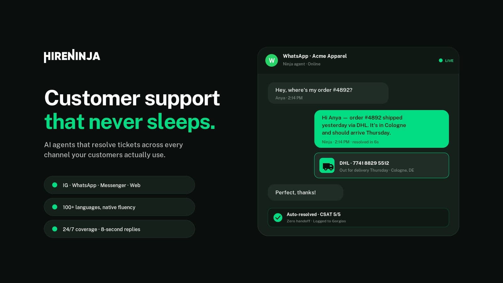 Hire your AI Customer Service Team