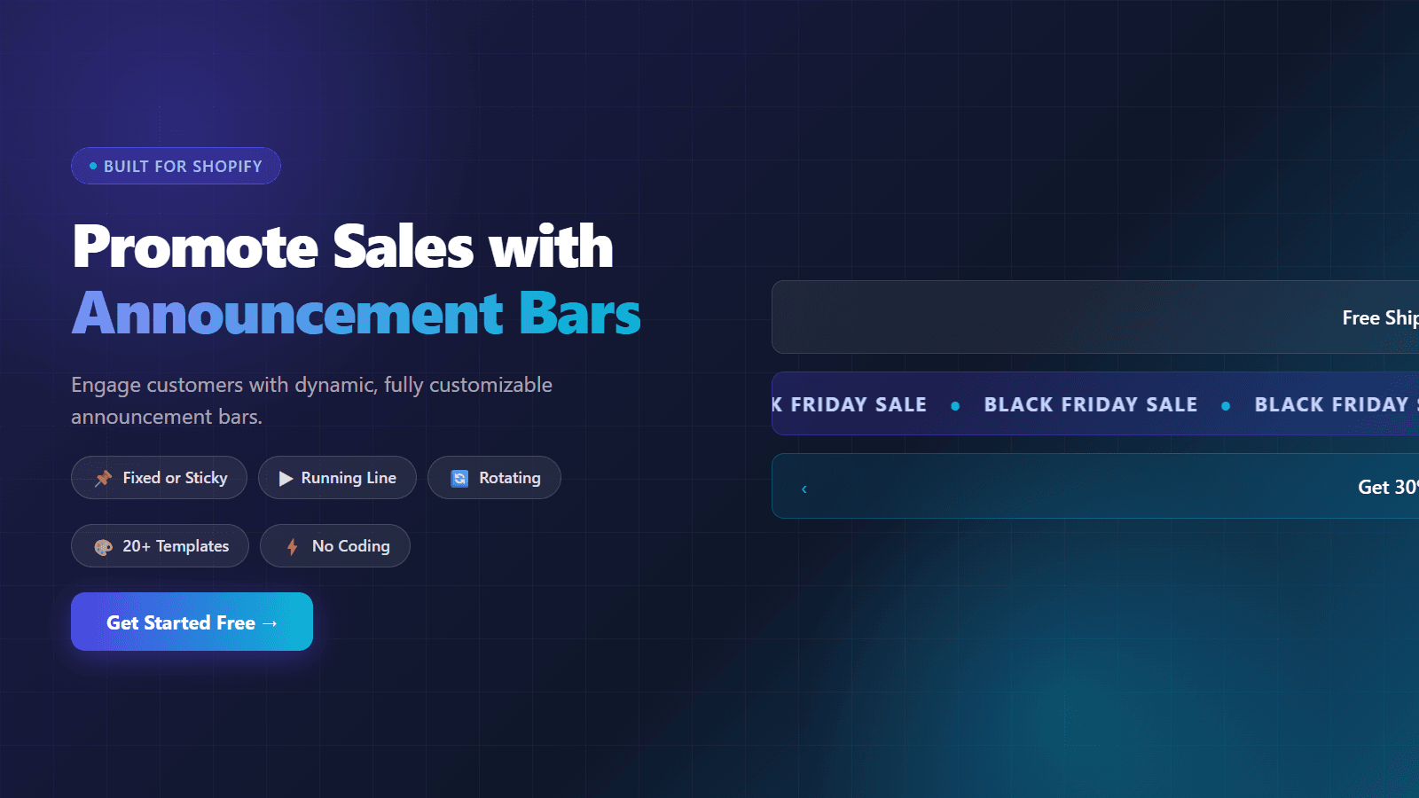 Free Shopify Announcement Bar and Banner App for Flash Sales