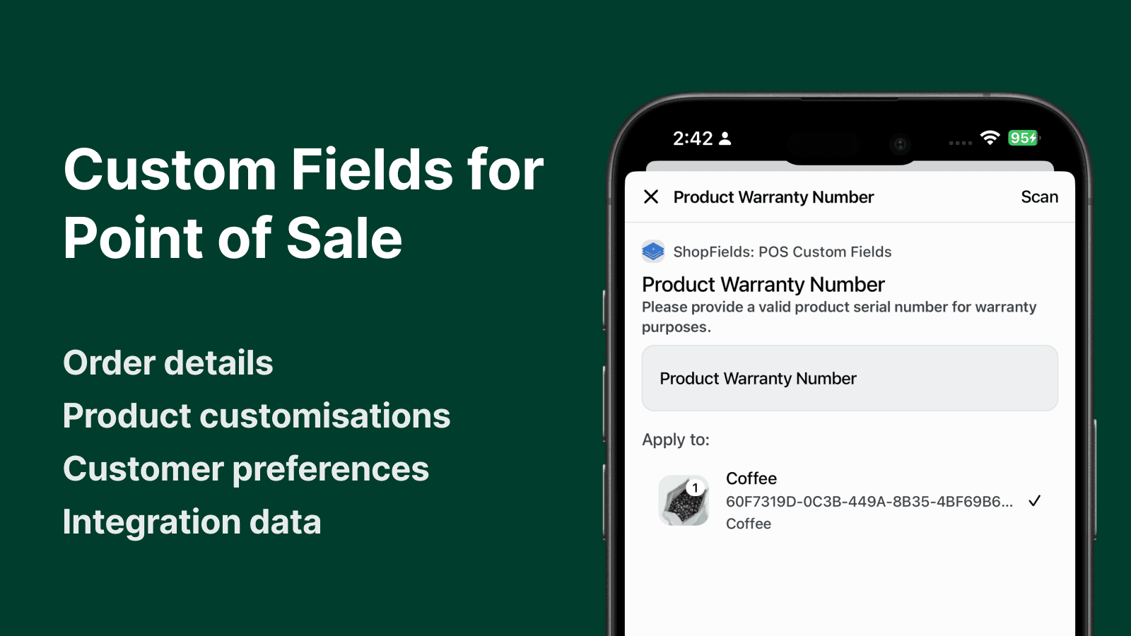 POS Custom Fields Screenshot showing mobile devices