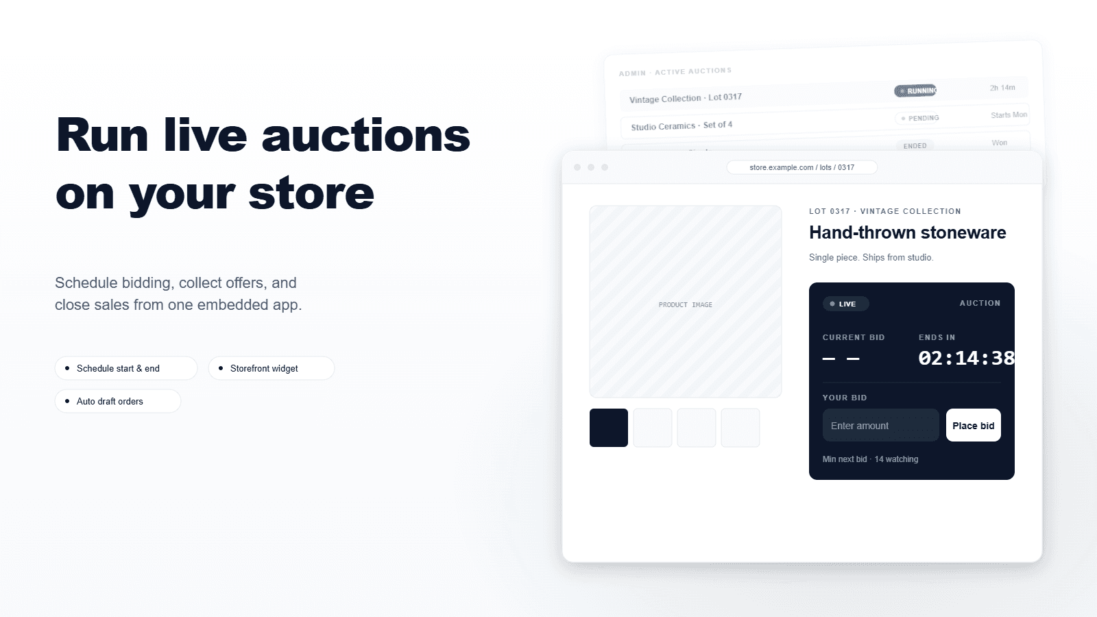 Turn your products into engaging auctions