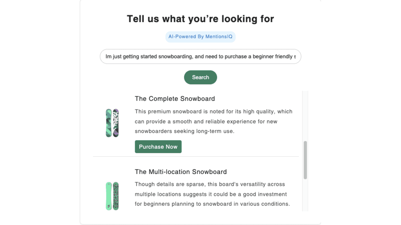 photo showcasing intelligent recommendations on user store