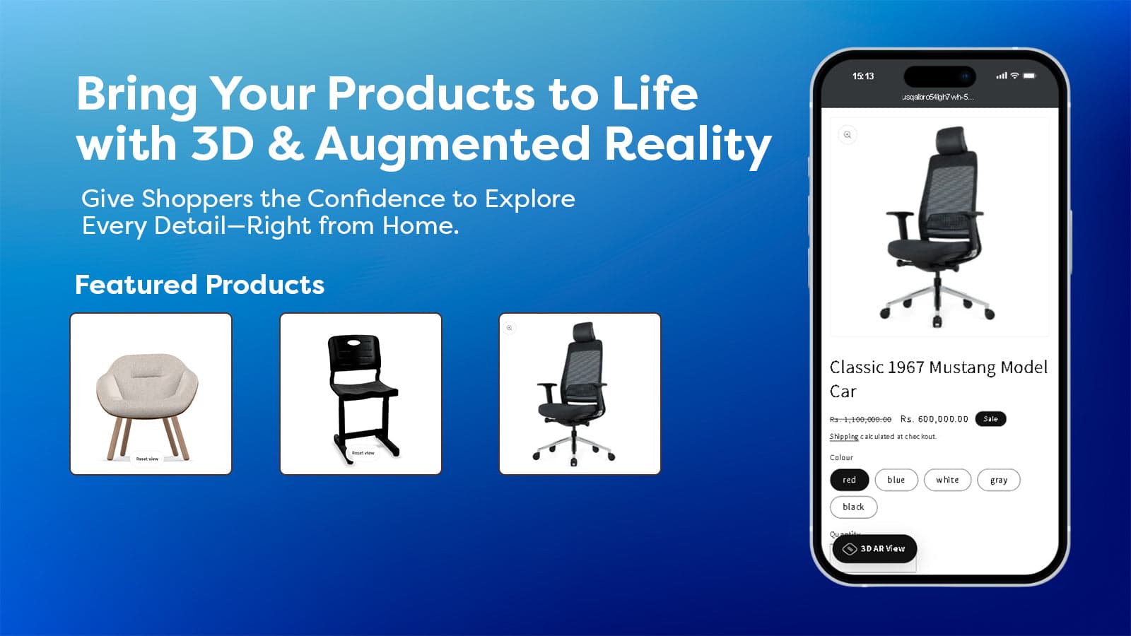 Product Page with a 3D AR Button to View It in Your Space