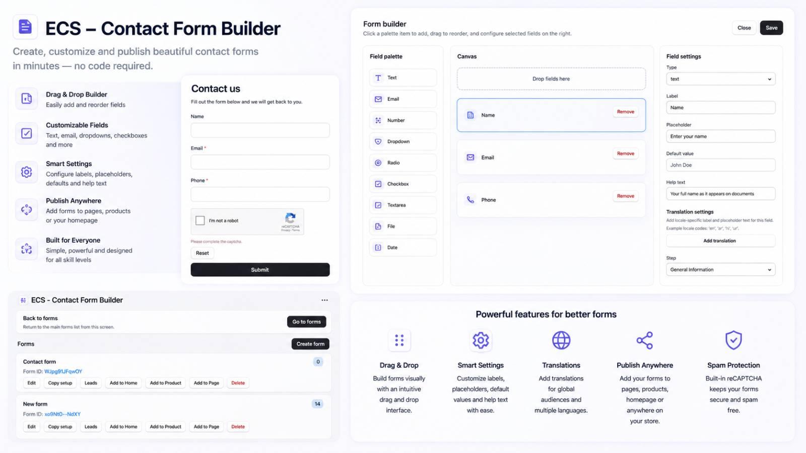ECS - Contact Form Builder