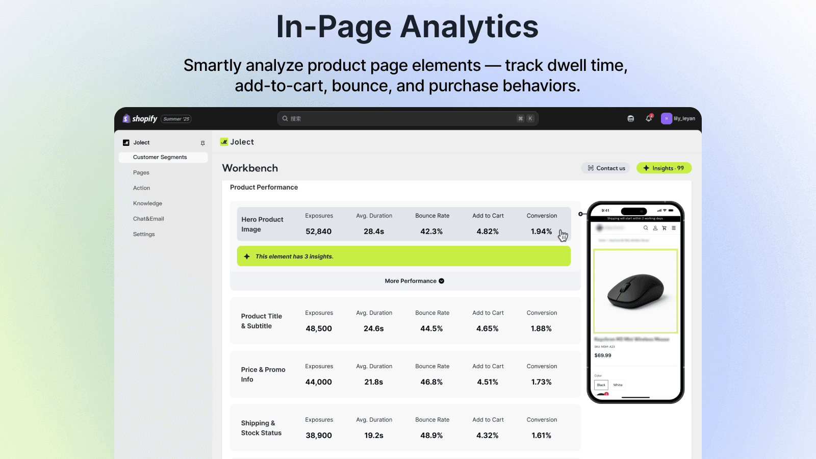 Smartly analyze product page elements —