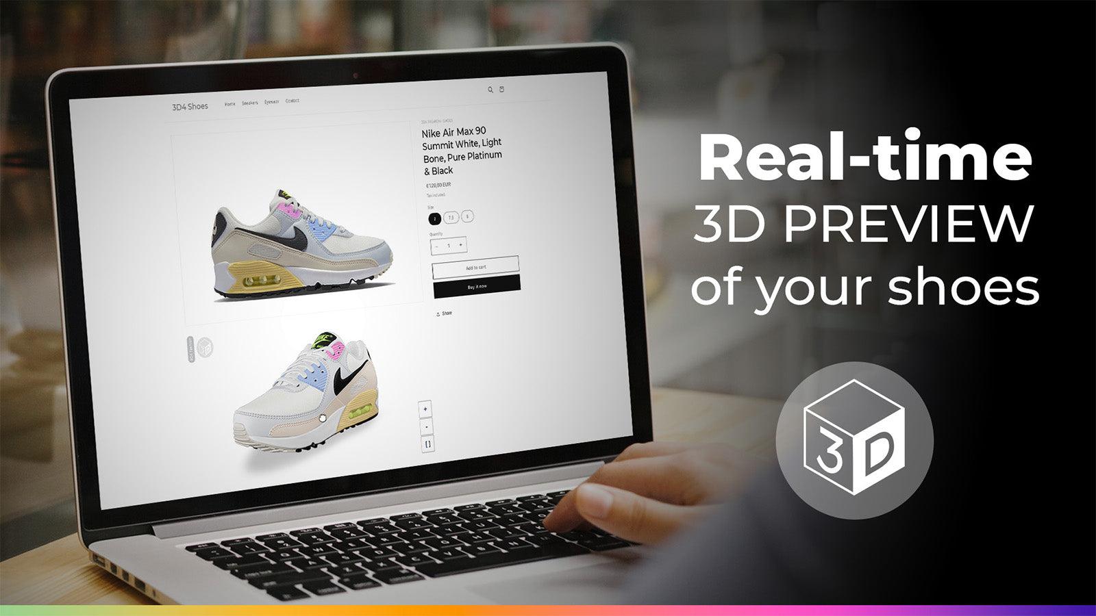 Benefits by installing 3D4 Shoes and displaying your shoes in 3D