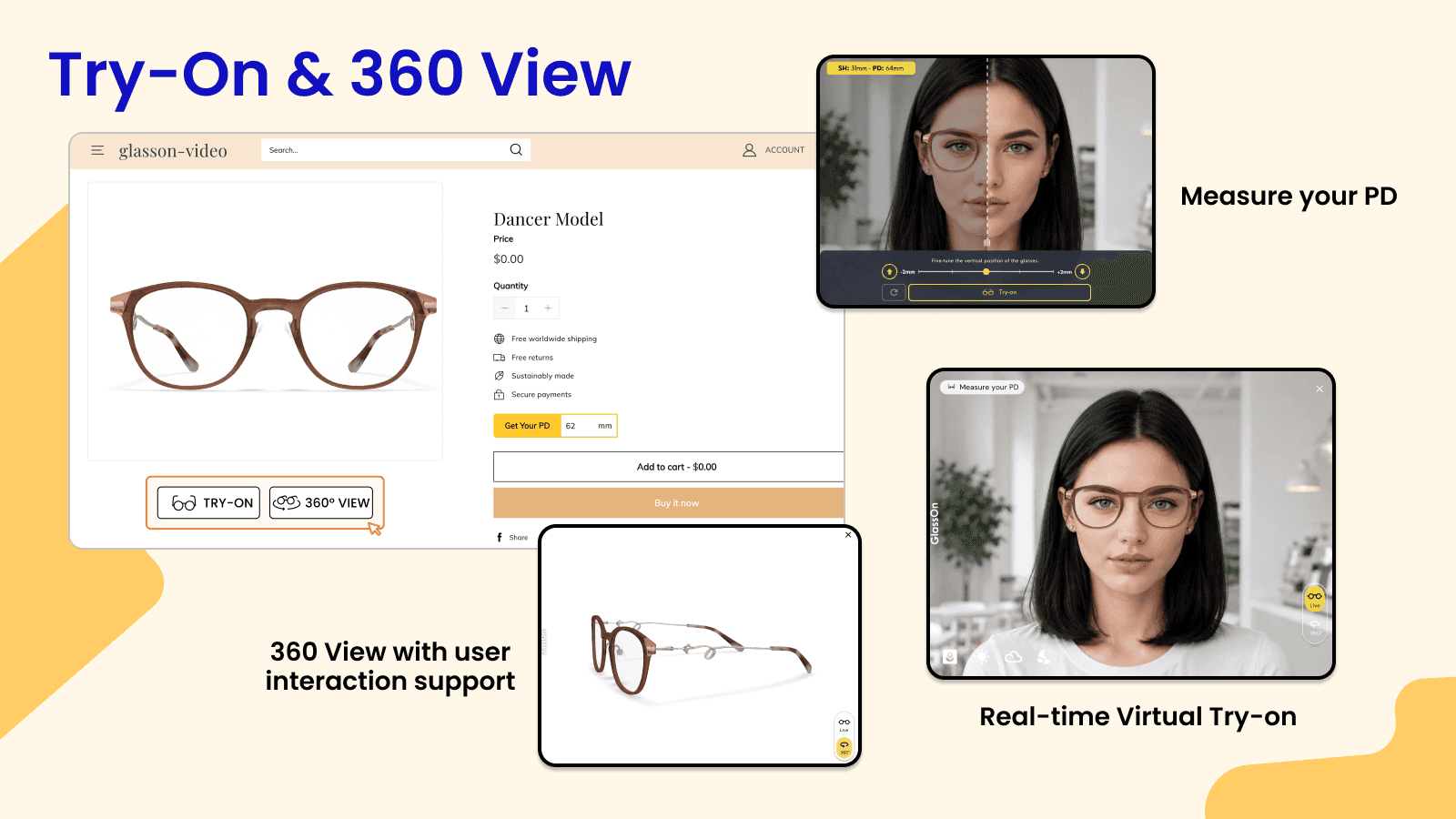 Try-On, 360 View & PD Measurement