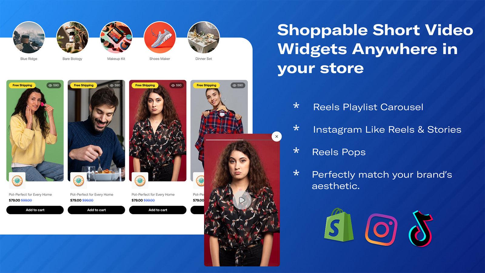 Shoppable Video Widgets for Reels, Stories, and UGC on Shopify