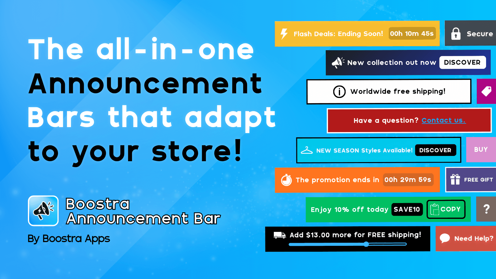 Boostra Announcement Bar: smart, adaptable store banners