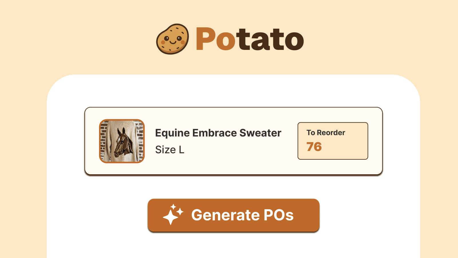 potato inventory management system for shopify