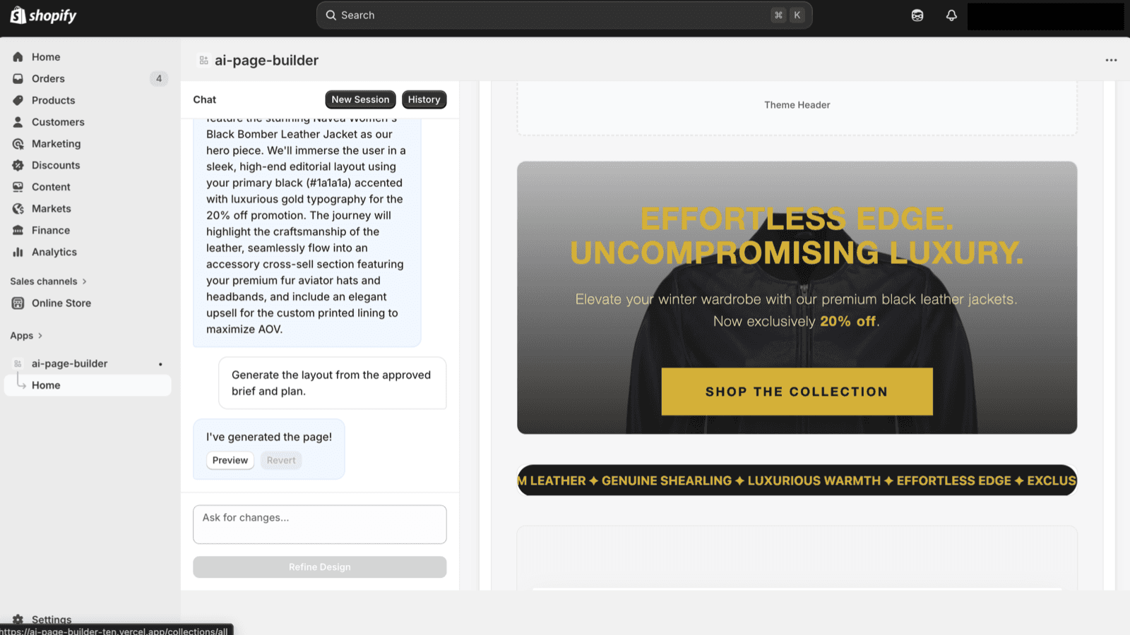 Preview a complete AI-generated landing page with 1 prompt.