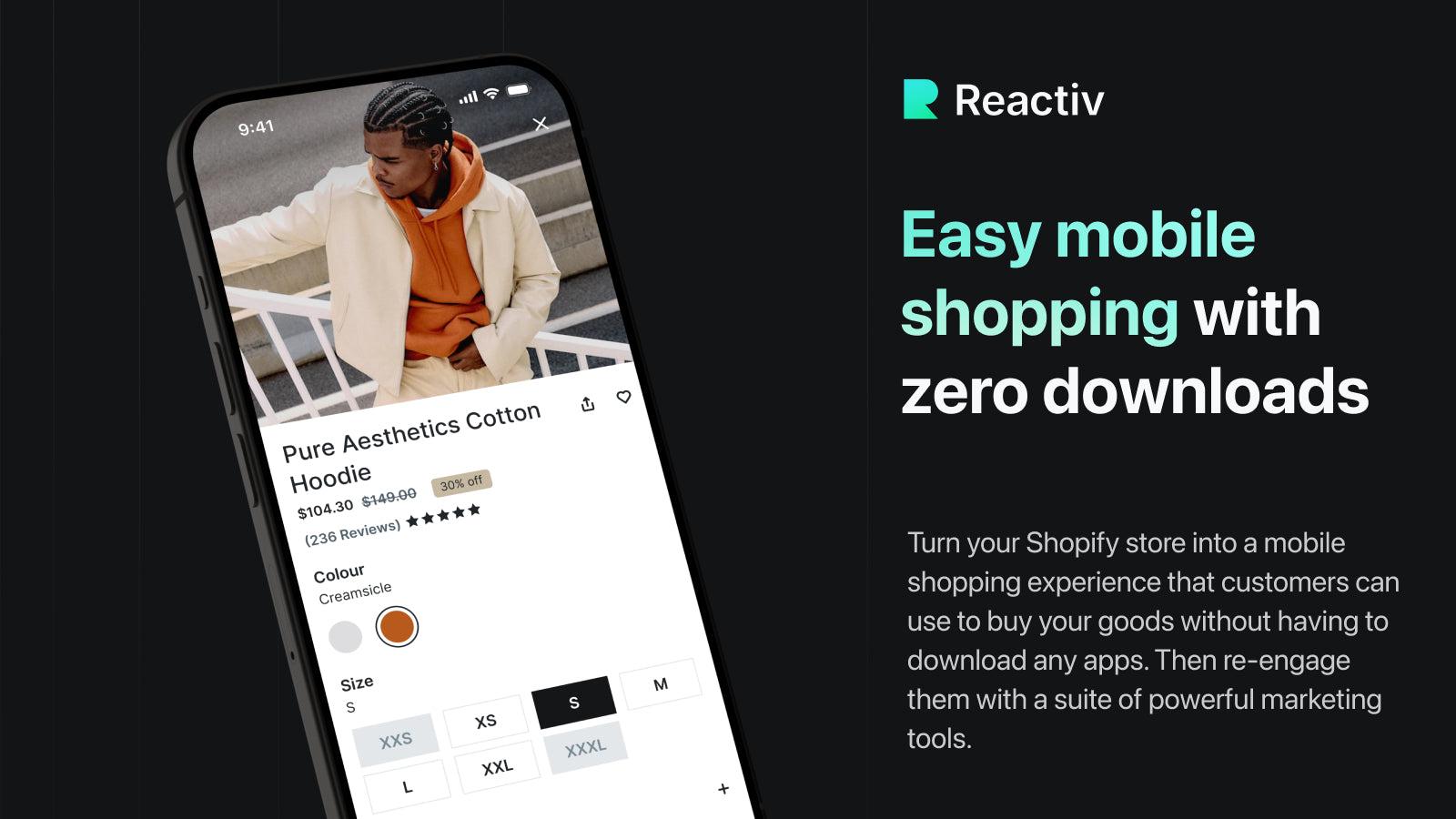 Reactiv: easy mobile shopping without downloads