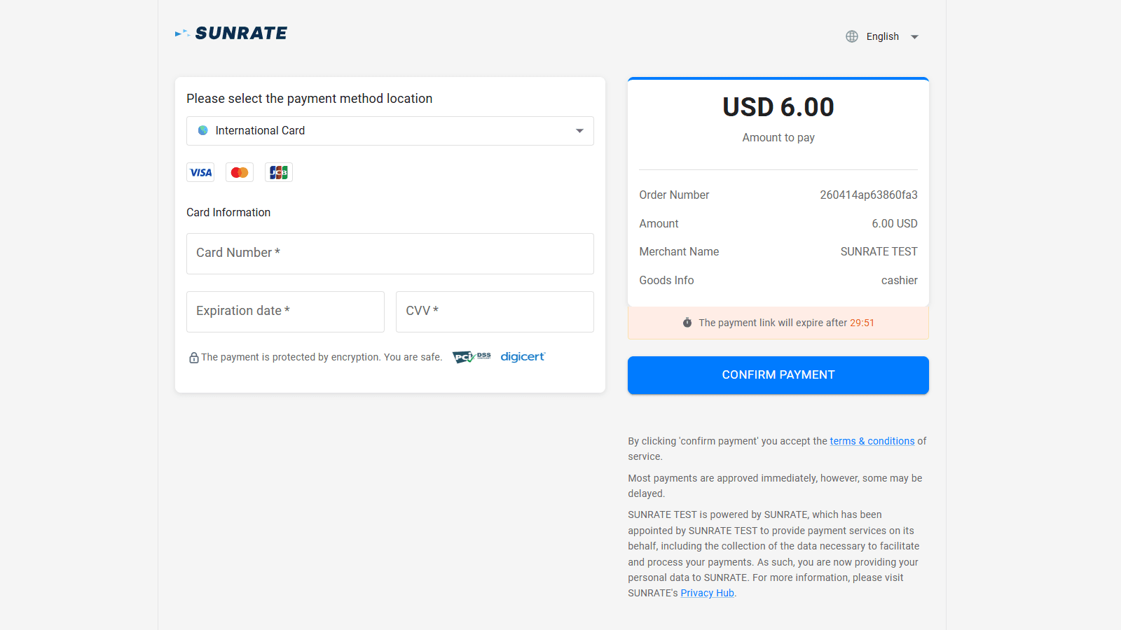 SUNRATE Global Payment