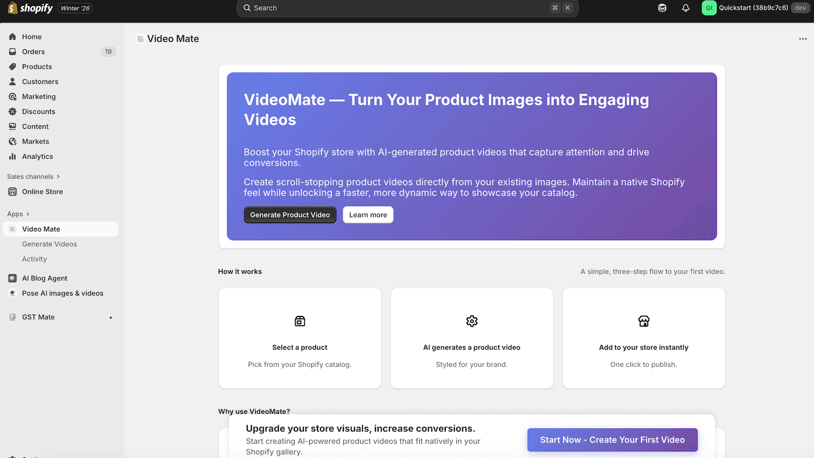 Engage customers with AI videos made from your product images