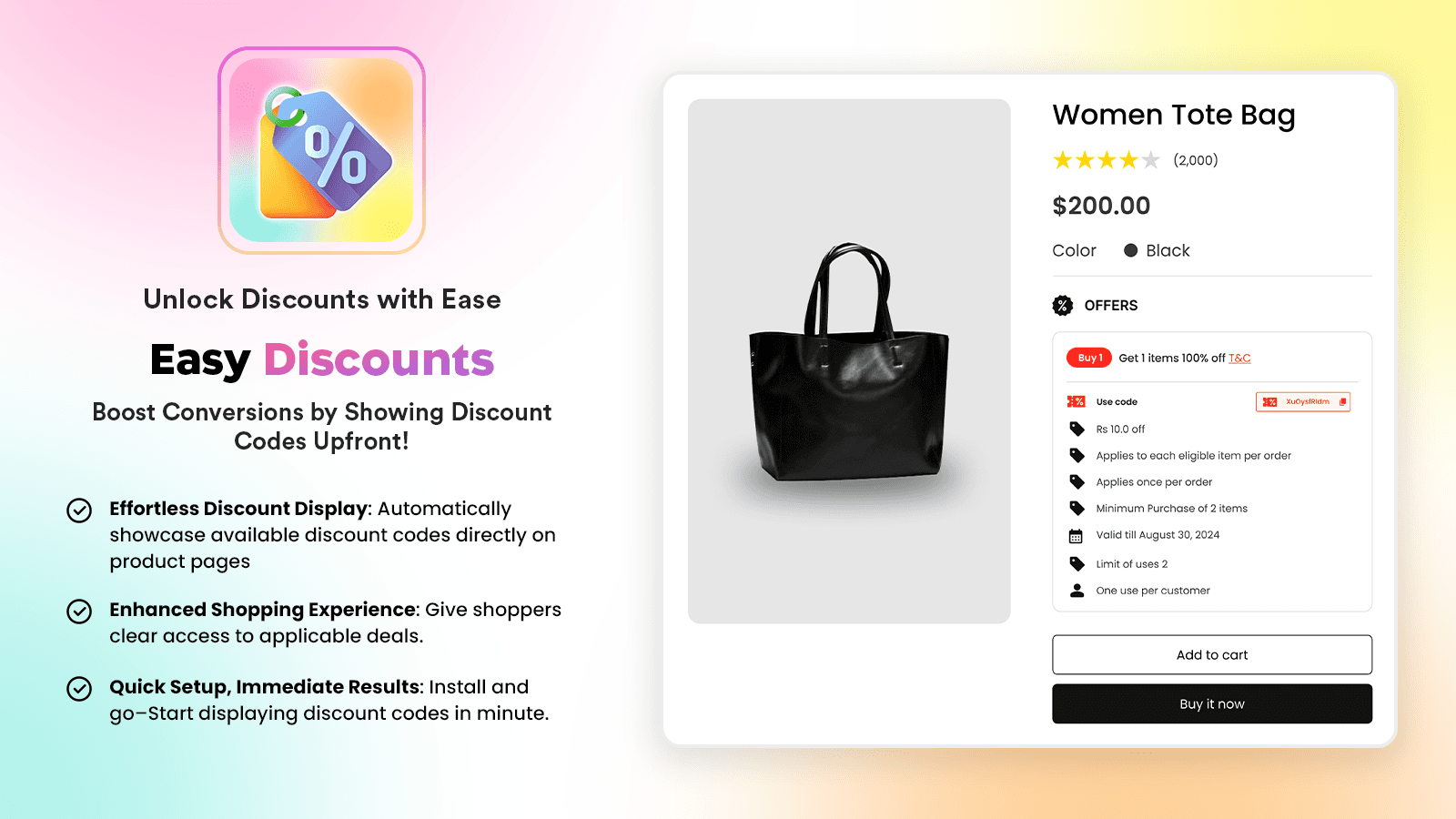 Boost Conversions by Showing Discount Codes Upfront!
