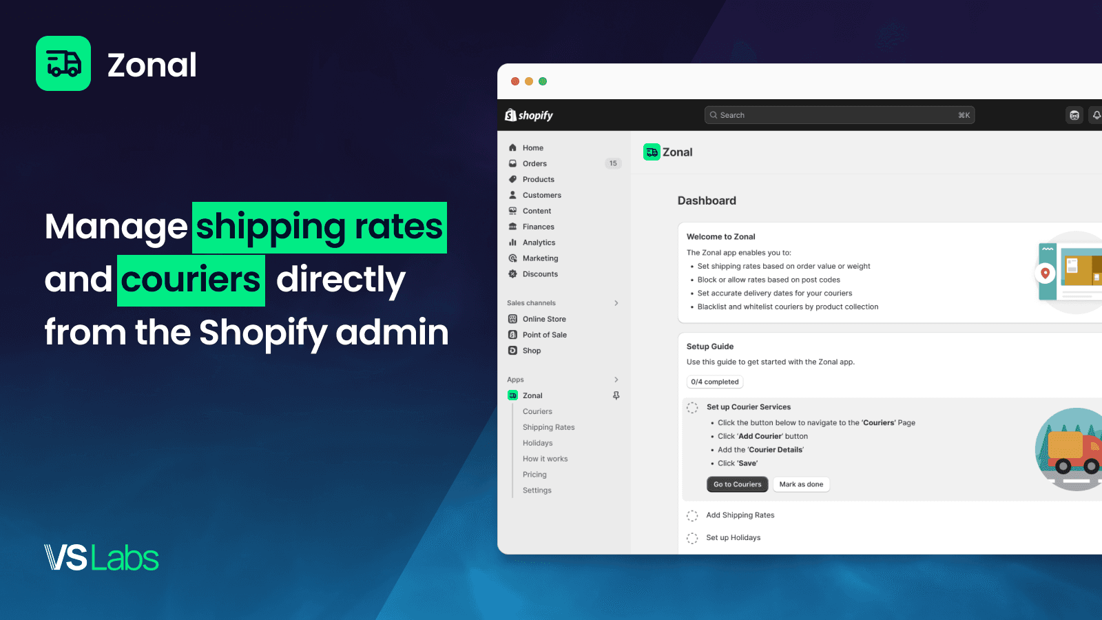 Manage shipping rates and couriers directly from your admin