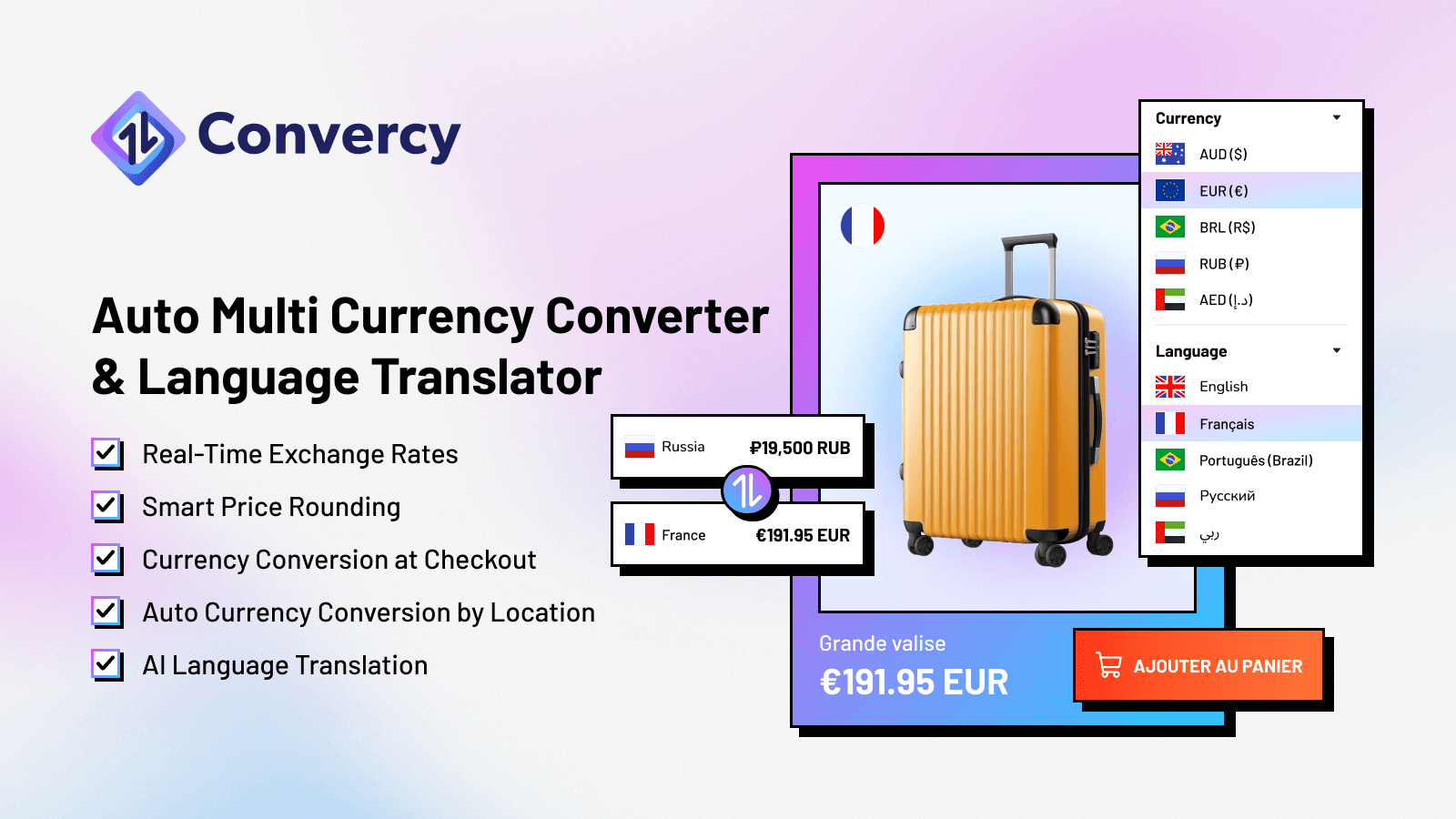 Auto Multi Currency Converter & Language Translator