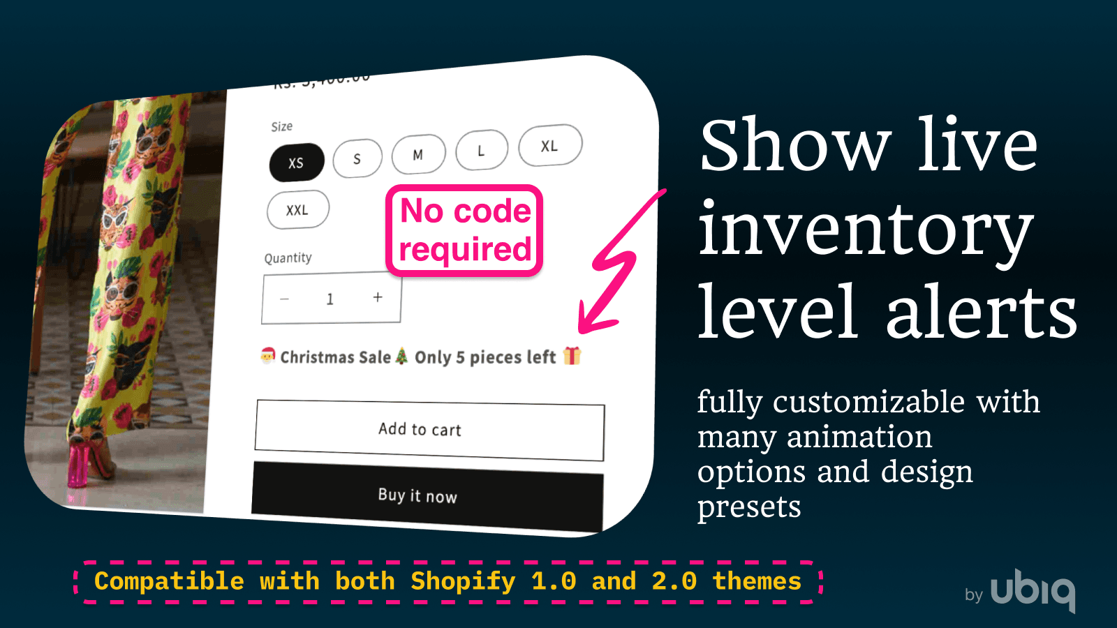 Show live inventory level alerts