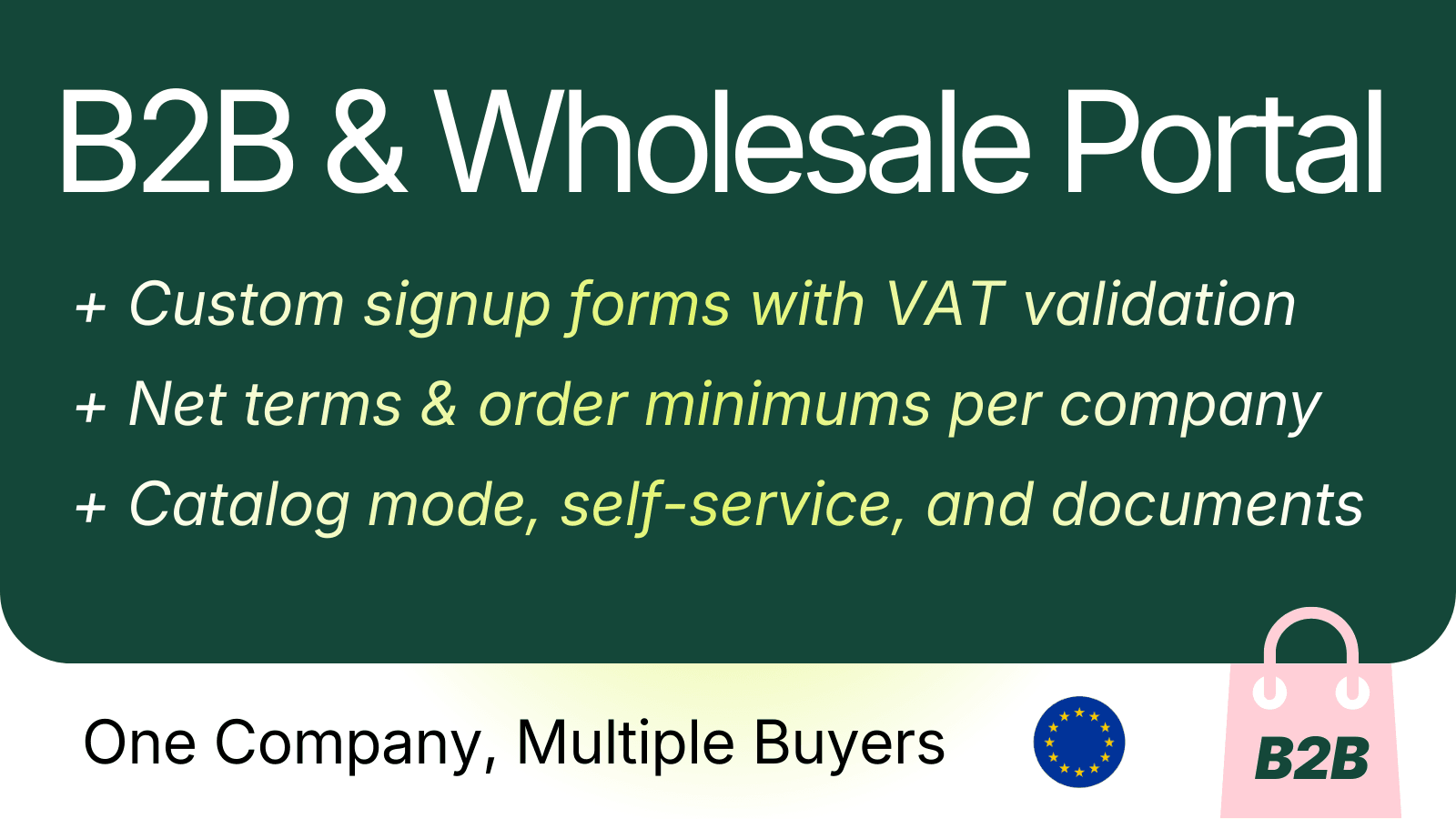 B2B signup form with VAT and company fields