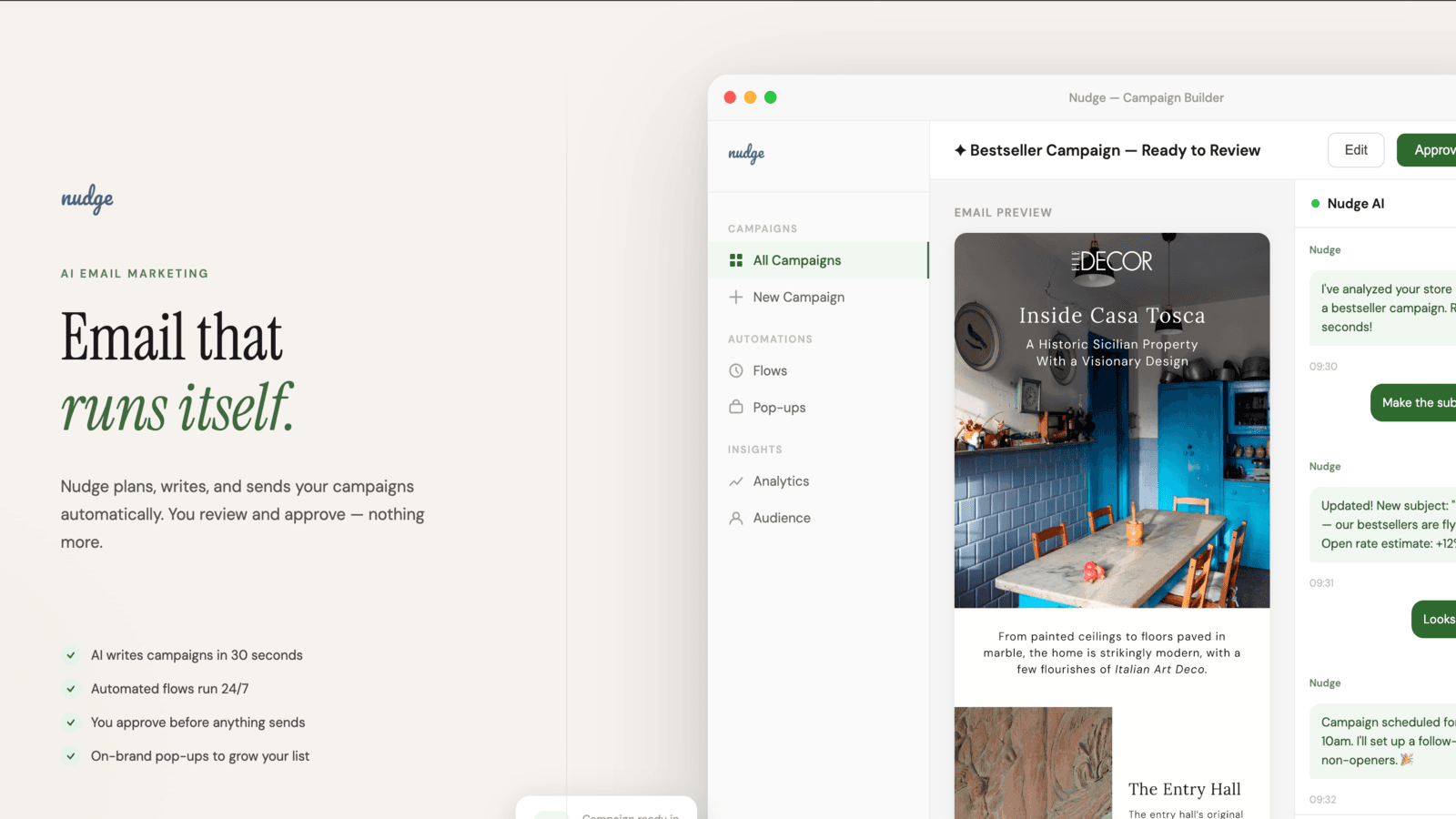 Email the runs itself
