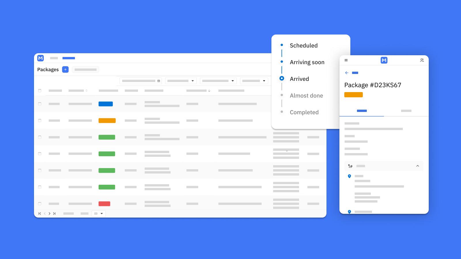 see an overview of your packages, track deliveries