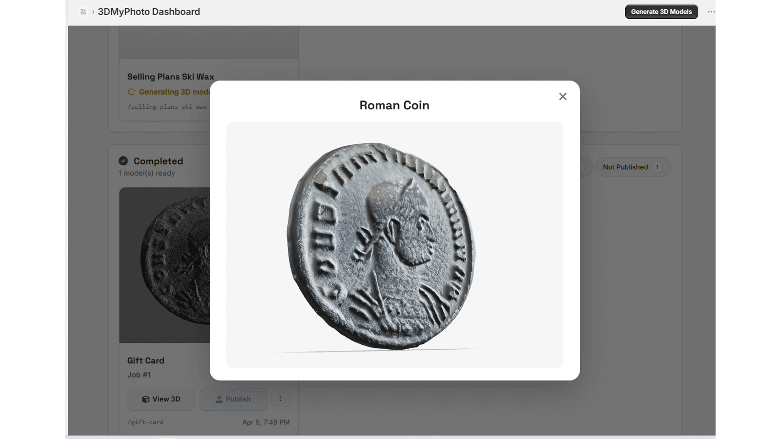 Generate 3D models of any product